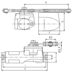 Hydraulický zavírač dveří BRANO K214/13 (zlatý)  / 30-60 kg /