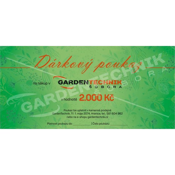 Dárkový poukaz 2000 Kč [GardenTechnik]
