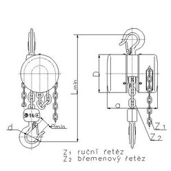 Řetězový kladkostroj BRANO Z100/0,5t/3m