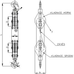 Obecný kladkostroj BRANO K11/1t (pro konopné lano)